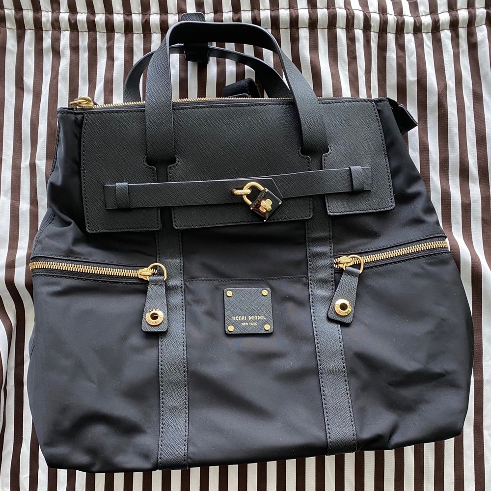 Henri Bendel Black Jetsetter with Gold Hardware